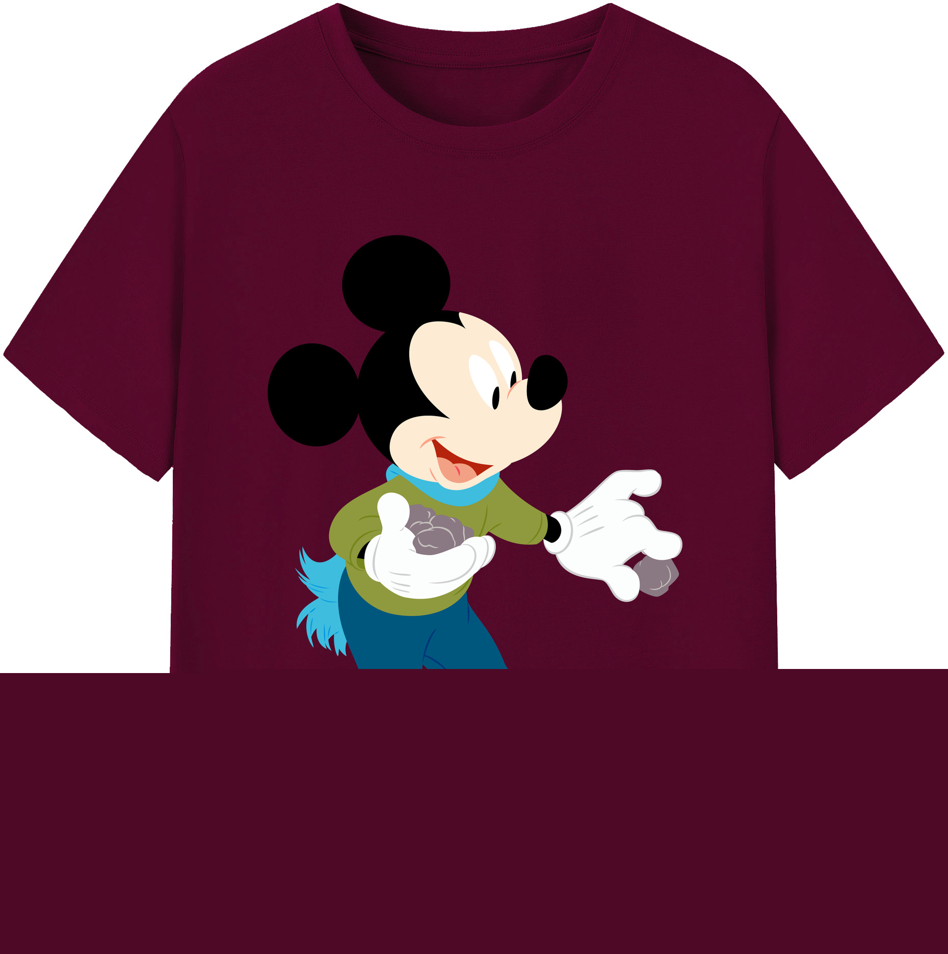 （画像用） ミッキーマウス Mickey Mouse レディースカジュアルプリントTシャツ（綿100％）